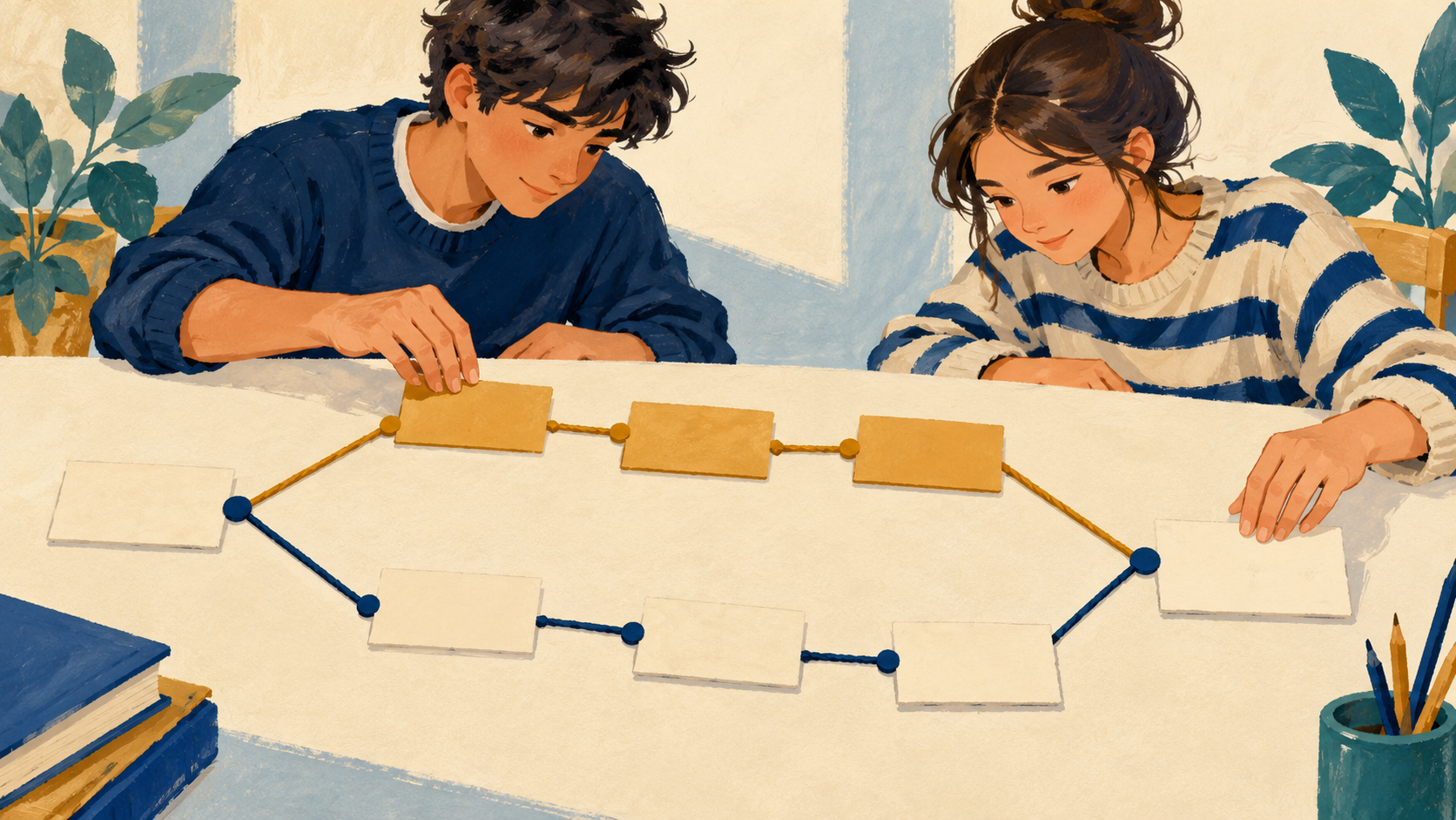 Illustration : Graphes et ordonnancement : scène illustrée du chapitre