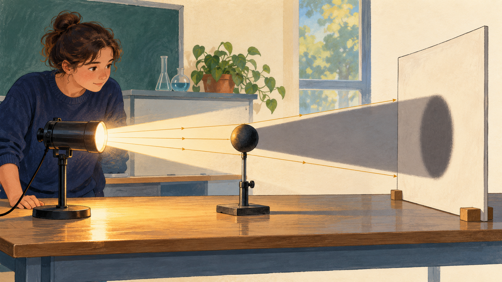 Illustration : Observer la formation d’une ombre par un objet opaque éclairé