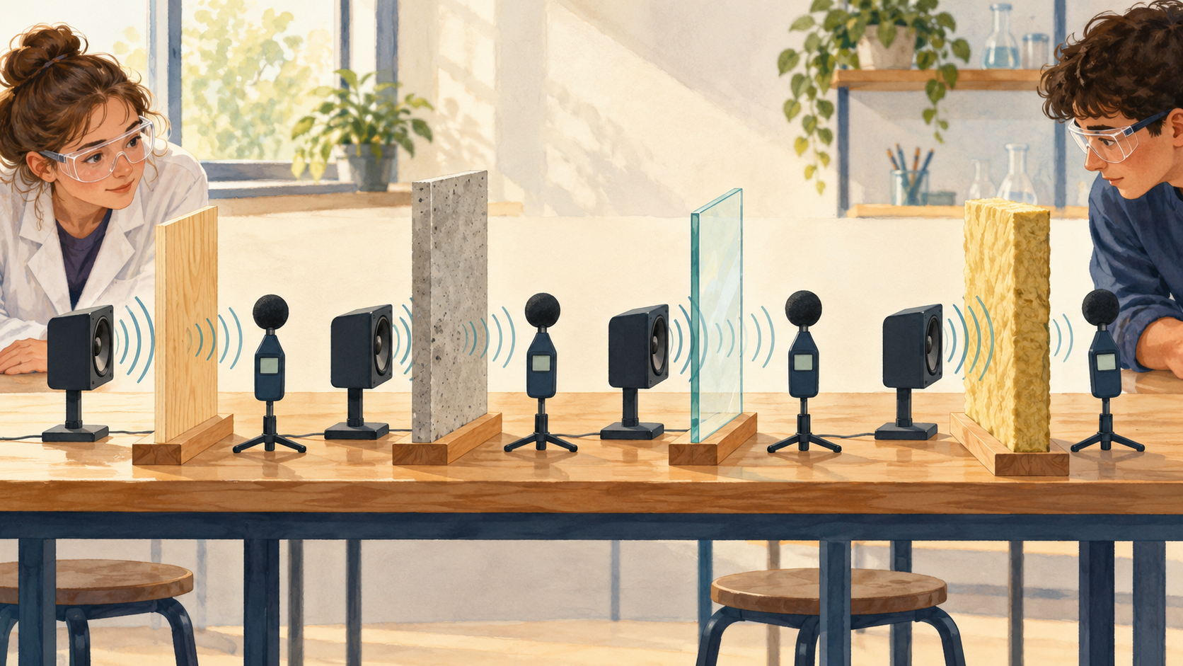 Illustration : Comparer la transmission d’un son à travers différentes parois
