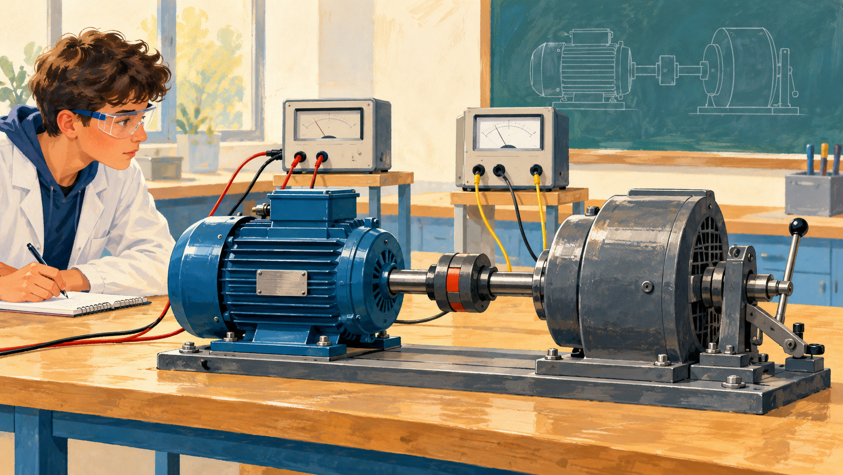 Illustration : Étudier un moteur électrique entraînant une charge